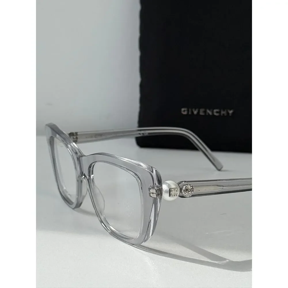 NEW Givenchy GV50047I Cat Eye Pearl Crystal Grey Frames